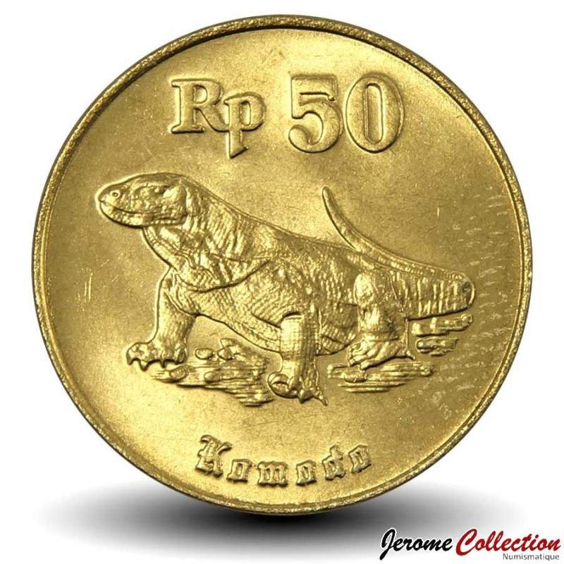 INDONESIE - PIECE de 50 Rupiah - Dragon de Komodo - 1996