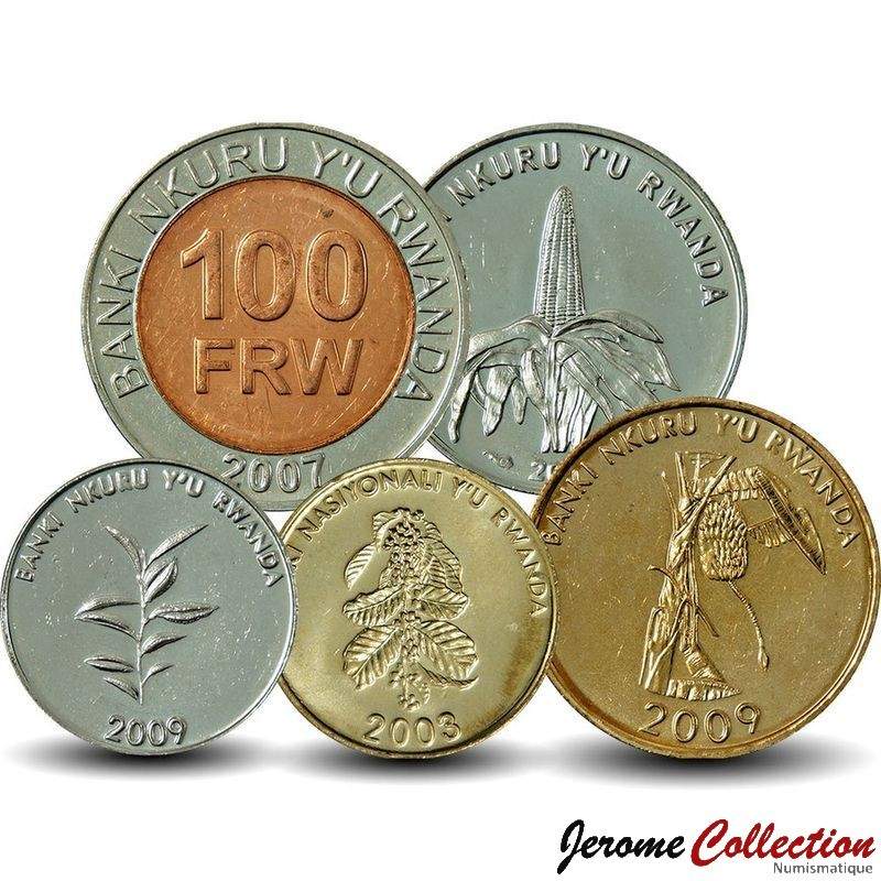 RWANDA - SET / LOT de 6 PIECES - 1 5 10 20 50 100 Francs - 2003 / 2011
