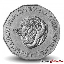 50 Cents - Elizabeth II (3rd Portrait - 25 Anniversary of Decimal